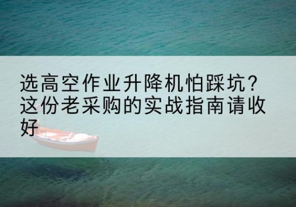 漳县高空作业升降机厂家推荐-选高空作业升降机怕踩坑？这份老采购的实战指南请收好