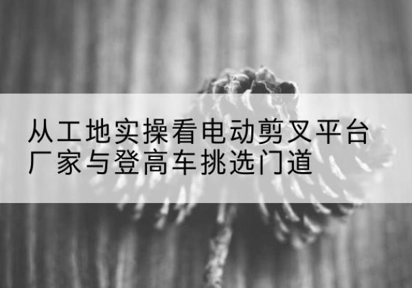 漳县电动剪叉升降平台厂家-从工地实操看电动剪叉平台厂家与登高车挑选门道
